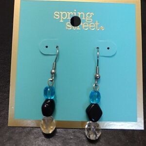 Spring Street silver tone dangling earrings